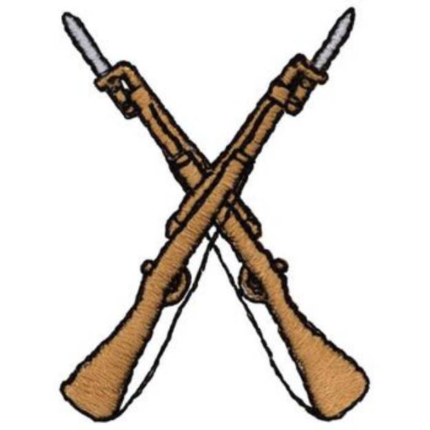 Picture of Crossed Rifles Machine Embroidery Design