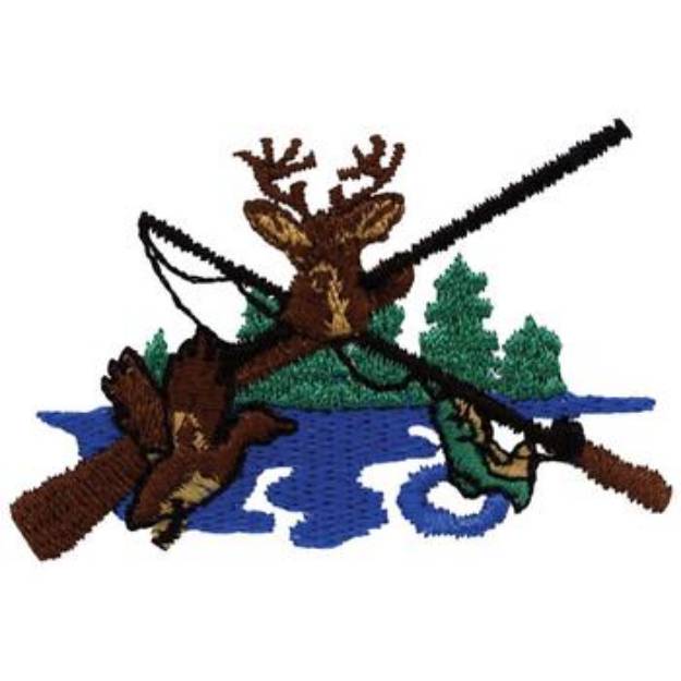 Picture of Hunting & Fishing Logo Machine Embroidery Design