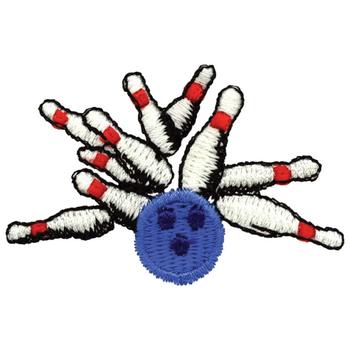 Bowling Ball & Pins Machine Embroidery Design