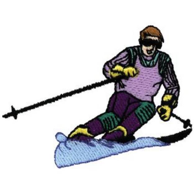 Picture of Slalom Skier Machine Embroidery Design