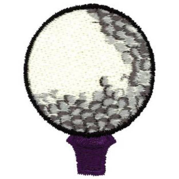 Picture of Golf Ball  on Tee Machine Embroidery Design