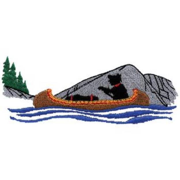 Picture of Canoe Scene Machine Embroidery Design