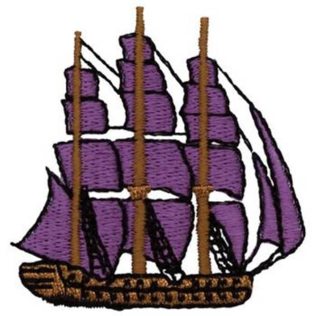 Picture of Tall Ship Machine Embroidery Design