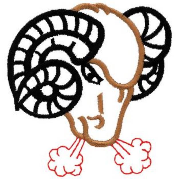 Picture of Ram Outline Machine Embroidery Design