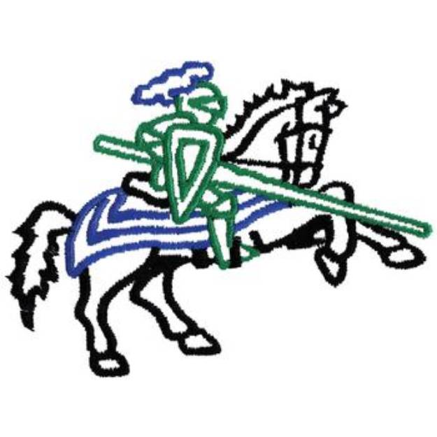 Picture of Knight On Horse Outline Machine Embroidery Design
