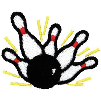 Bowling Pins & Ball Machine Embroidery Design