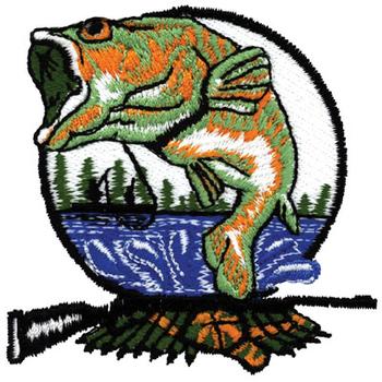 Hunting & Fishing Logo Machine Embroidery Design