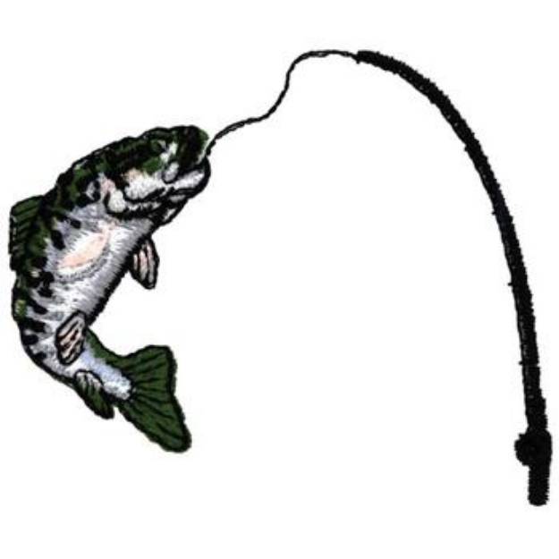 Picture of Trout & Rod Machine Embroidery Design