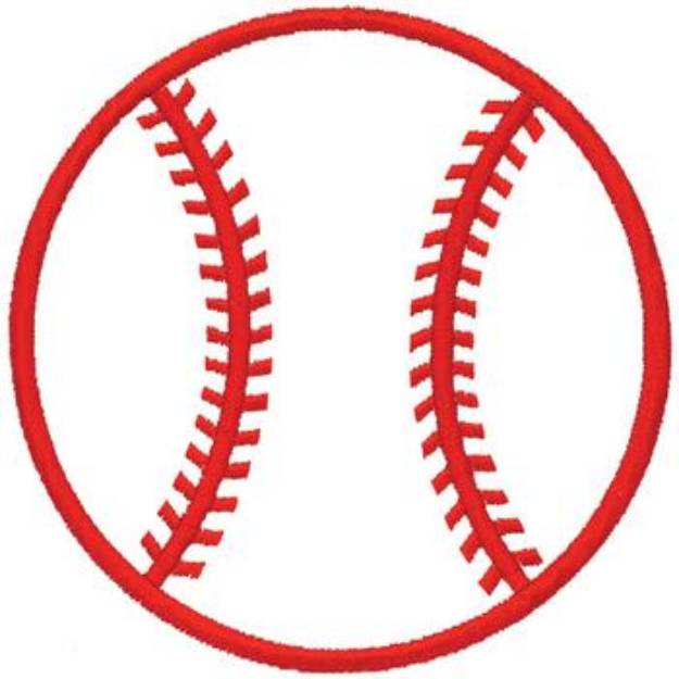 Picture of Baseball Outline Machine Embroidery Design
