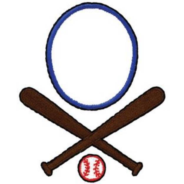 Picture of Crossed Baseball Bats Machine Embroidery Design