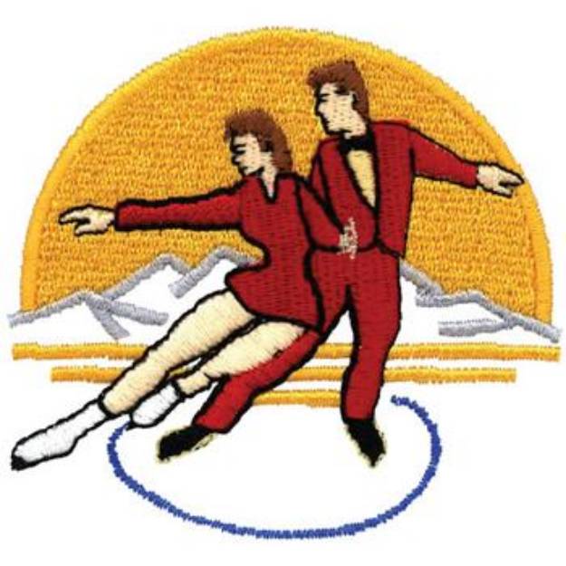 Picture of Figure Skaters Machine Embroidery Design