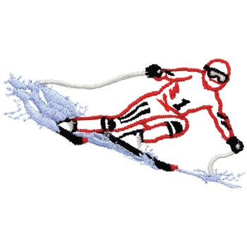 Skier Outline Machine Embroidery Design
