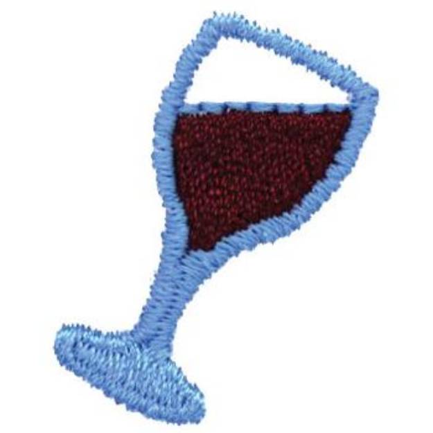 Picture of Wine Glass Machine Embroidery Design