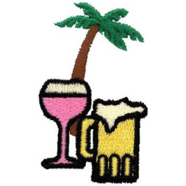 Picture of Drinks & Tree Machine Embroidery Design