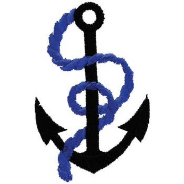 Picture of Anchor With Rope Machine Embroidery Design
