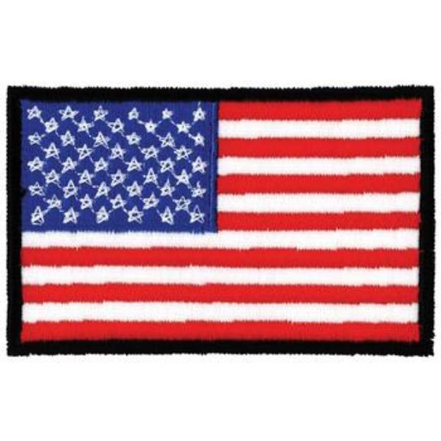 Picture of U S A Flag Outline Machine Embroidery Design