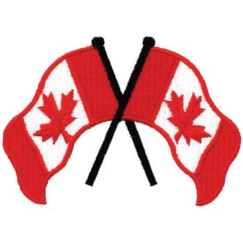 Canada Crossed Flags Machine Embroidery Design