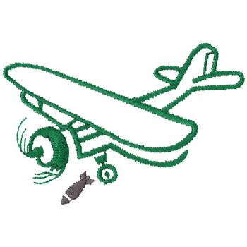 Airplane Outline Machine Embroidery Design