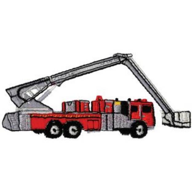 Picture of Firetruck With Lift Bucket Machine Embroidery Design