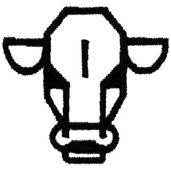 Cow Head Outline Machine Embroidery Design