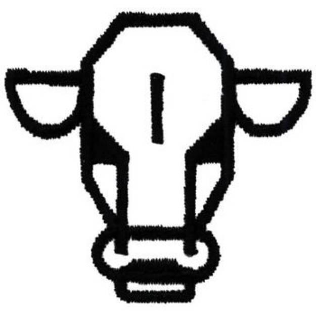 Picture of Cow Head Outline Machine Embroidery Design