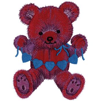 Teddy Bear With Hearts Machine Embroidery Design