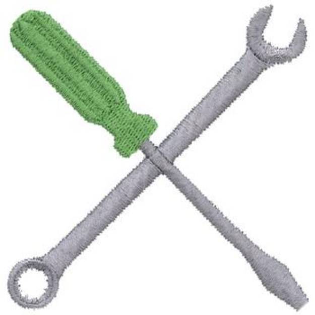 Picture of Crossed Tools Machine Embroidery Design