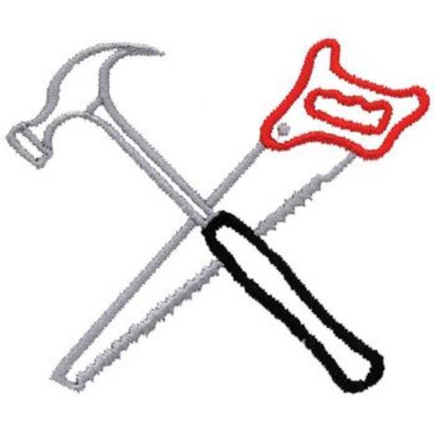 Picture of Crossed Tools Outline Machine Embroidery Design