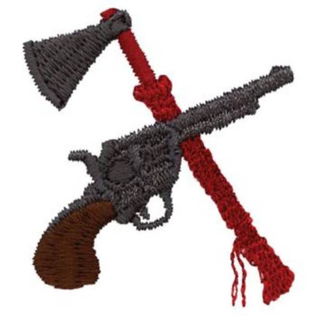 Picture of Revolver And Hatchet Machine Embroidery Design