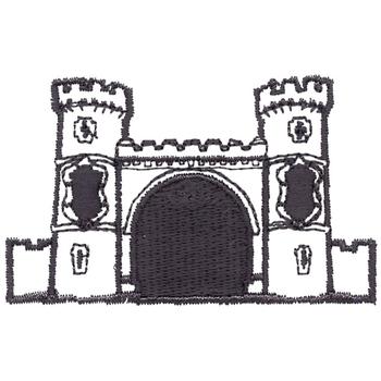 Castle Outline Machine Embroidery Design