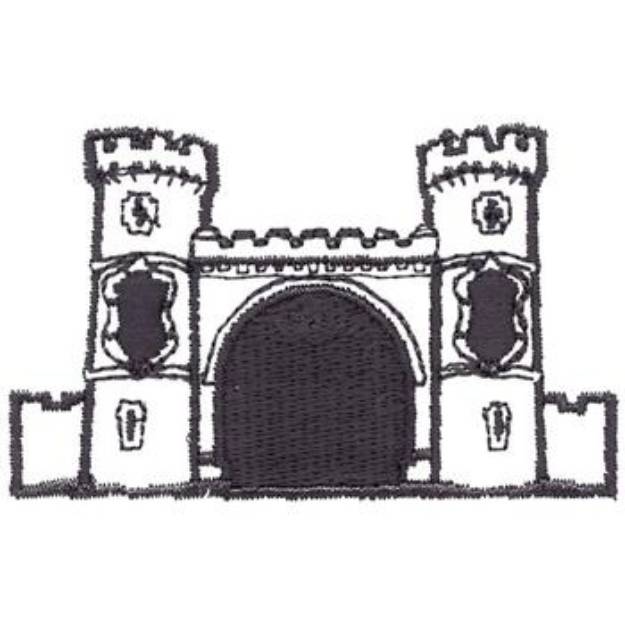 Picture of Castle Outline Machine Embroidery Design
