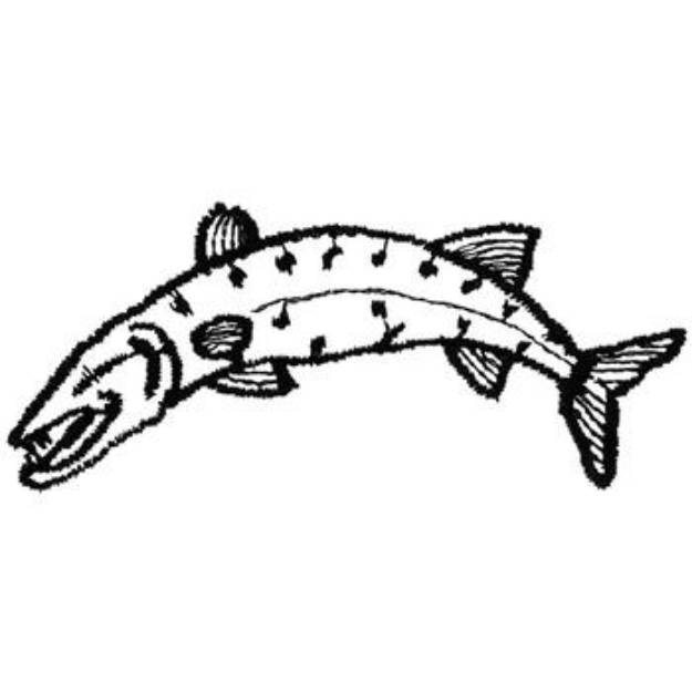 Picture of Muskie Outline Machine Embroidery Design