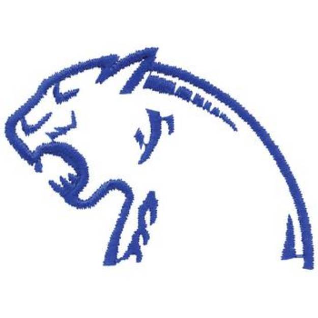Picture of Cougar Head Outline Machine Embroidery Design