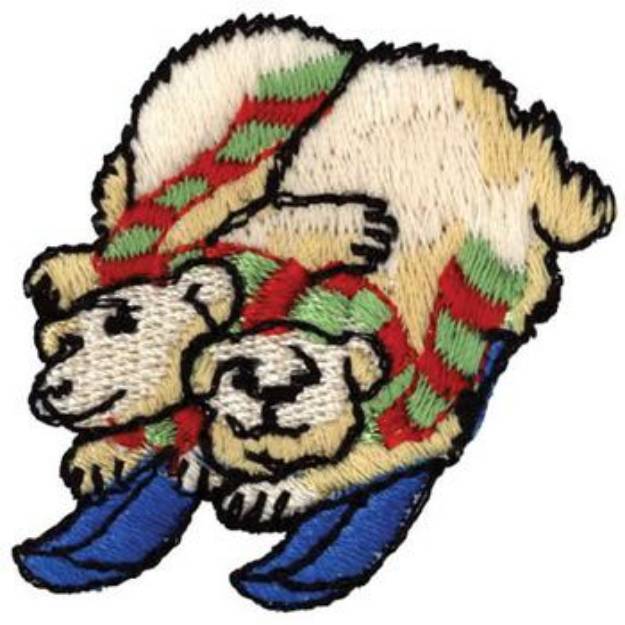 Picture of Sledding Polar Bears Machine Embroidery Design