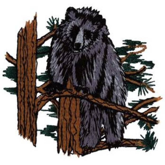 Picture of Bear In Tree Machine Embroidery Design