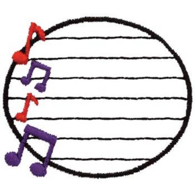 Picture of Music Drop Machine Embroidery Design