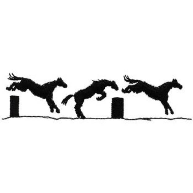 Picture of Three Horses Machine Embroidery Design