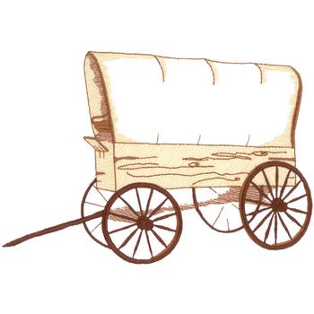 Old West Covered Wagon Machine Embroidery Design