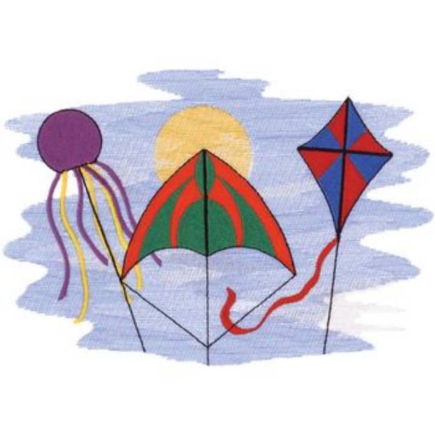 Picture of Kites Machine Embroidery Design