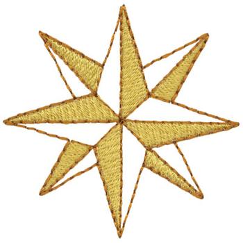 8 Point Star Machine Embroidery Design