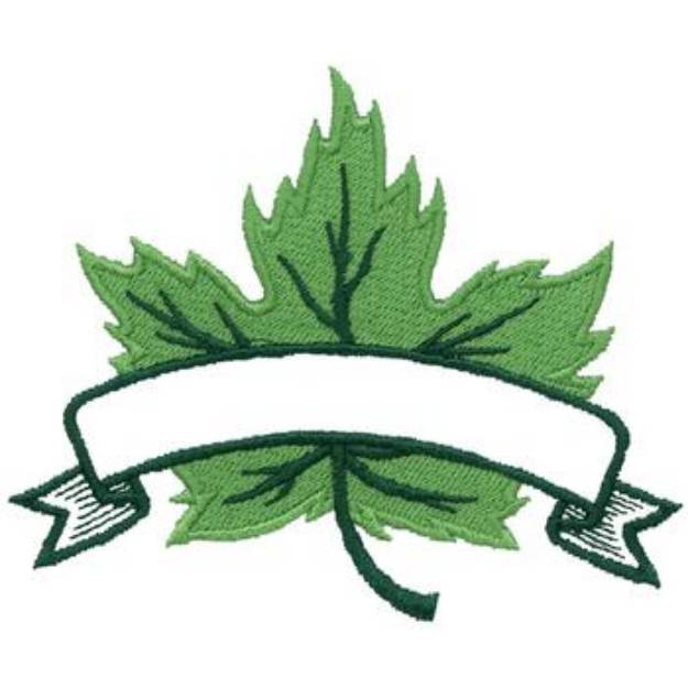Picture of Maple Leaf Banner Machine Embroidery Design