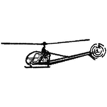 Helicopter Outline Machine Embroidery Design