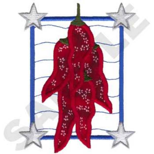 Picture of Chili Peppers Applique Machine Embroidery Design