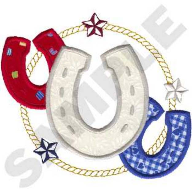 Picture of Horseshoes Applique Machine Embroidery Design