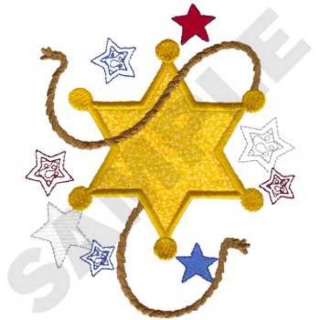 Picture of Sheriffs Badge Applique Machine Embroidery Design