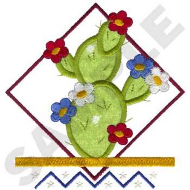 Picture of Pear Cactus Applique Machine Embroidery Design