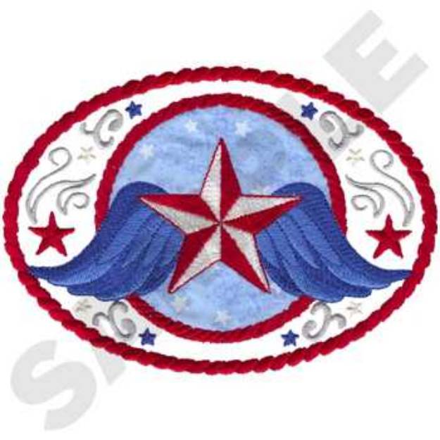 Picture of Winged Star Applique Machine Embroidery Design