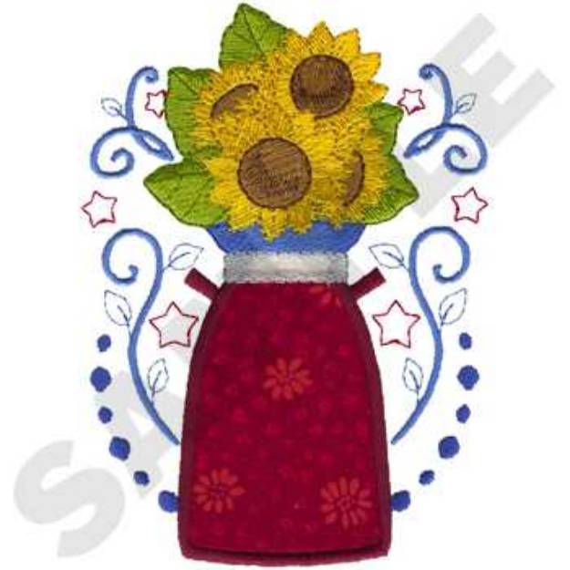 Picture of Sunflowers Applique Machine Embroidery Design