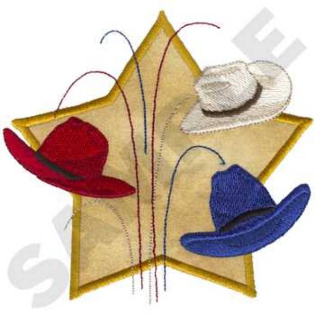 Picture of Cowboy Hats Applique Machine Embroidery Design