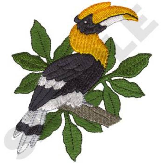 Picture of Great Hornbill Machine Embroidery Design